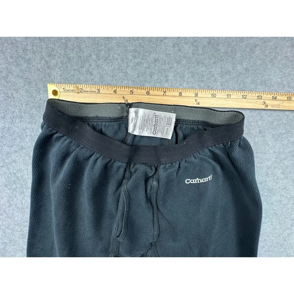Carhartt Mens K229 BLK Cotton Thermal Long Johns Waffle Knit Black Medium